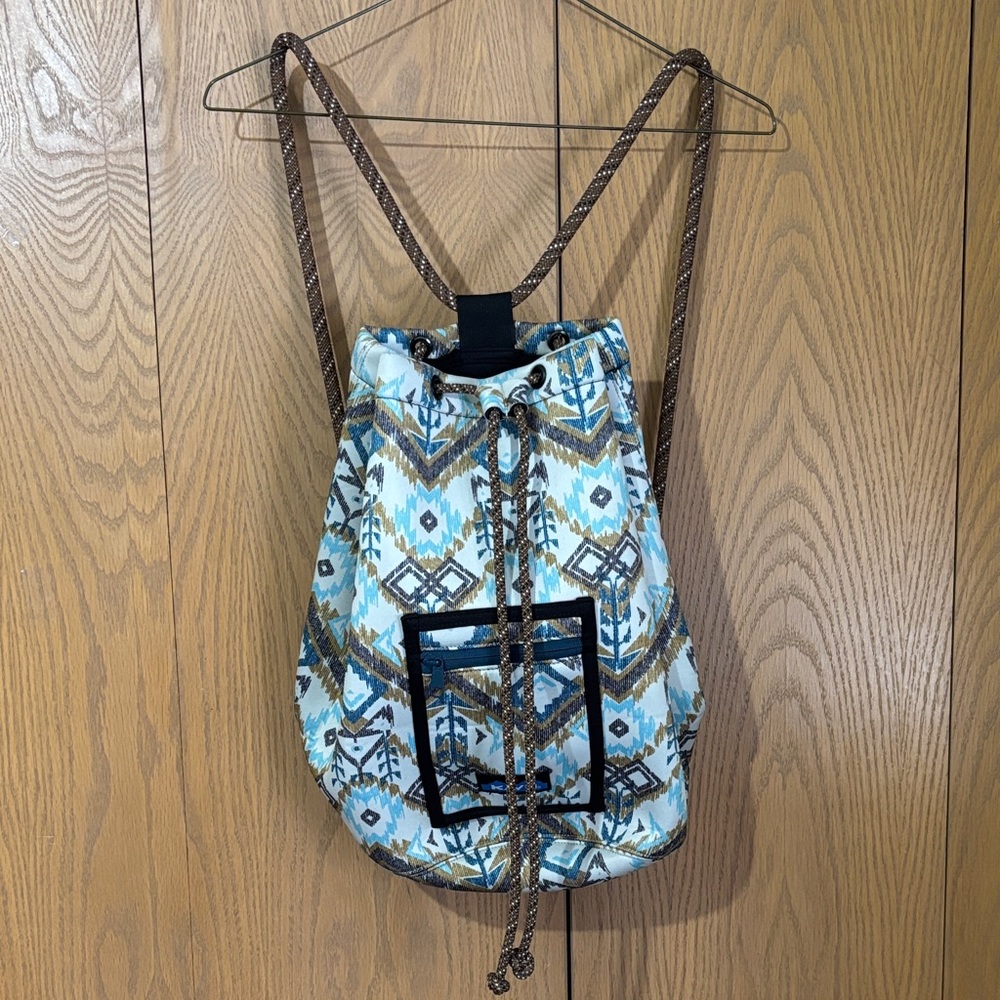 KUVA Beach Day Aztec Southwestern Neoprene backpack rope cinch 14x10 bag